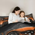 thumbnail image 4 of Manfei Gaming Bedding Sets Full Size,Game Gamer Controller Comforter Sets with Sheets,Gradent Orange Black Bed in a Bag Full Size For Boy,Microfiber Room Decor Reversible,7-Piece, 4 of 7