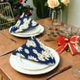 thumbnail image 3 of GZHJMY Floral Daisy Pattern Napkins Reusable Washable Cloth Napkins Set of 4, Soft Comfortable Dinner Napkins for Family Weddings Holiday Party 20 X 20 Inch Washcloths, 3 of 7