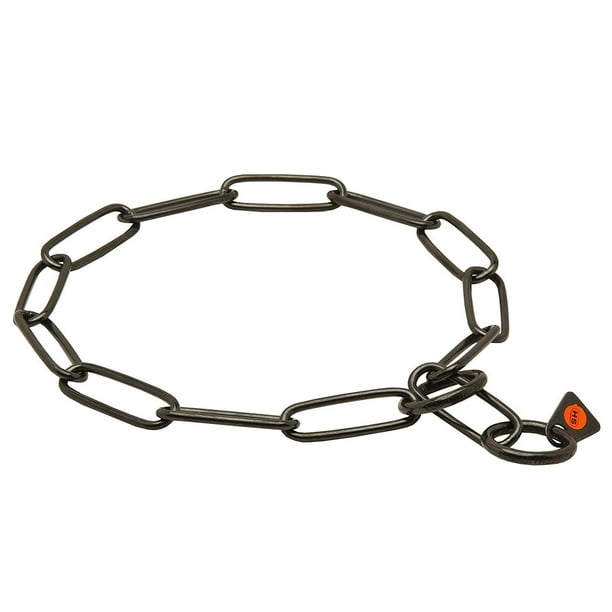 Herm Sprenger Black Stainless Steel Long Link Fur Saver Dog Training