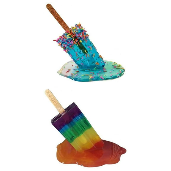 s Resin Melting Popsicle Sculpture Lovers Ornaments Cafe Decoration