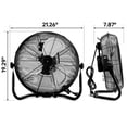 thumbnail image 6 of Ktaxon 16"Heavy Duty Floor & Wall Mount Fan - 5688 CFM High Velocity, 120-Watt, 3-Speed, Industrial Cooling for Garage, Workshop, Office, Home - UL Listed, Black, 6 of 11