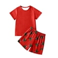 thumbnail image 1 of LUOGENLI Ensemble T-Shirt à Imprimé Dinosaure pour Garçons et Shorts pour Tenue Décontractée et Tenue de Sport pour Garçons Longueur Midi Rouge 2-3 Ans, 1 of 7