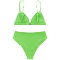 thumbnail image 3 of Vedolay Womens Swimsuits Tankini Women High Waisted High Cut Bikini Sets Triangle 2 Piece Swimsuits,Green M, 3 of 5
