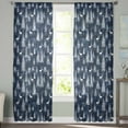 thumbnail image 2 of Navy Blue Christmas Sheer Curtains 84 Inches Long 2 Panels Set, Window Sheer Curtains for Living Room/Bedroom, Xmas Tree Elk Christmas Light Filtering Rod Pocket Curtain 52'' x 84'' x 2, 2 of 7