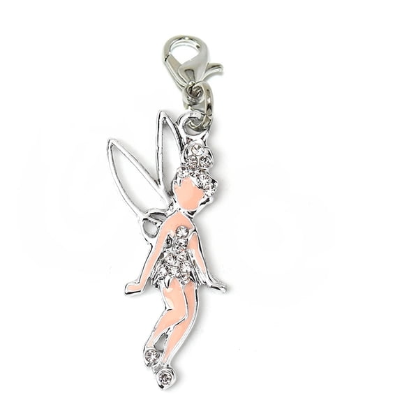 Fairy Charm with Crystals Clip on Pendant for European Charm Jewelry with Lobster Clasp