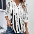 thumbnail image 2 of ICHUANYI Ladies Casual Summer New Dual-patch Collision Color Five-minute Sleeve Shirt Womens Tops Short Sleeve V Neck Tops Shirts, 2 of 6