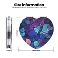 thumbnail image 3 of Qekee Geometry Dash Print Compact Makeup Mirror Folding Mini Pocket Mirror Portable Hand Mirror Double-Sided 2 x 1x Magnification for Woman Girls-Heart Shape, 3 of 9