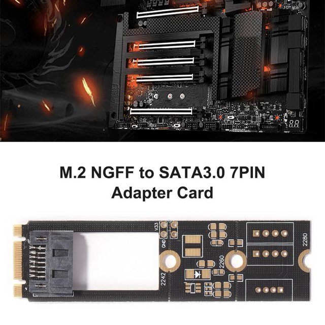 Tarjeta adaptadora M.2 NGFF a SATA3.0 Tarjeta de placa adaptadora convertidora de 7 pines para 2242 2260 2280 SDD Barbie Nuevos Originales