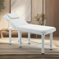 thumbnail image 3 of LZBEITEM White Wide Stationary Massage Table with Backrest for Treatment Table Physical Therapy Table Spa Facial Bed, Metal Frame 27.5'' Wide 73'' Long Heavy Duty Professional Stationary Massage Bed, 3 of 9