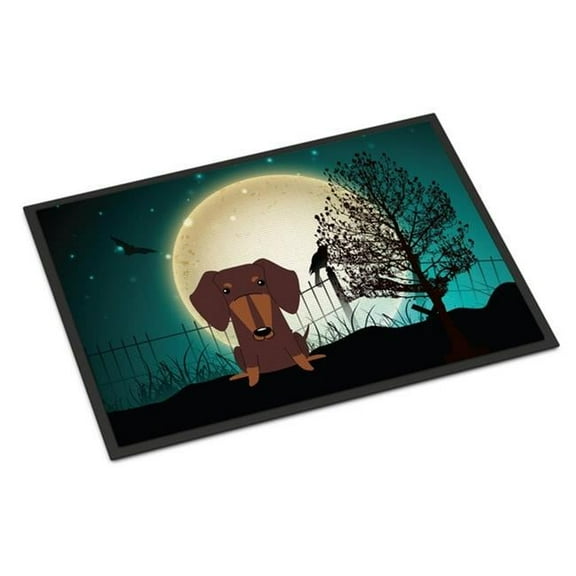 Carolines Treasures BB2321JMAT Halloween Scary Dachshund Chocolate Indoor or Outdoor Mat, 24 x 0.25 x 36 in.
