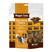 Waggin' Train High Protein Pockets with Bone Marrow, Chicken & Bone Broth, Dog Treats, 12 oz Bag