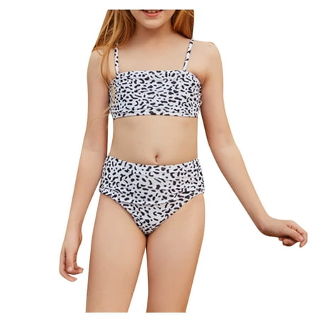 

Swimsuit Leopard Printed Girls Set Cute 2 PCS Swimwear Children Spring Summer Leisure Soft Beach Vacation Children s Day Gift Bikini Bathing Suit