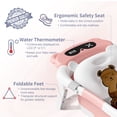 thumbnail image 6 of COOSEYA Baby Bathtub ,Collapsible Baby Bathtub , Bath Tub with Cushion and Thermometer ,Newborn to Toddler Portable Travel Multifunctional Bathing 0-2 Years (Bear/Pink), 6 of 8