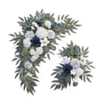 thumbnail image 1 of Arco de boda con flores, flores de seda, arreglo floral, guirnalda floral artificial Blanco Azul, 1 of 9