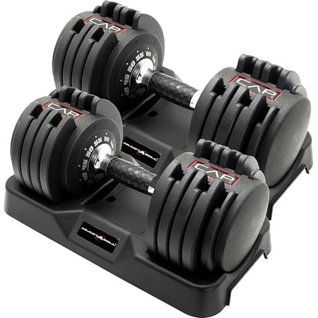 ADJUSTA Adjustable Round Dumbbell Weights - Singles & Pairs | 12.5 lb, 25 lb & 55 lb | Multiple Handle Options-wpp