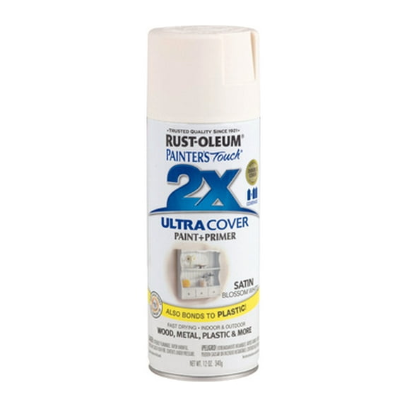 Rust-Oleum 249843 Painter's Touch 2X Ultra Cover Blossom White Satin 12 oz Spray Paint