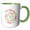 Green/White, variant on 3drose, a Helix of Colorful Digits of Number Pi on White, Elegant Math Gift, 11oz Magic Transforming Mug