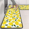 thumbnail image 2 of Kitchen Rugs Sets Of 2,Yellow Lemon Fruit Slices White Pattern Anti Fatigue Kitchen Mat Rugs Non Slip Washable,Decorative Kitchen Floor Mats for Kitchen,Sink,Laundry,17"x47"+17"x47", 2 of 5