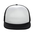 thumbnail image 2 of Unisex Mesh Back Baseball Cap, Flat Brim Trucker Hat with Adjustable Snapback Closure for Outdoor Sport White, 2 of 2