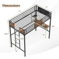 thumbnail image 3 of Costway Twin Size Loft Bed with Desk & Shelf Safety Guardrail & Ladder Space-Saving, 3 of 9