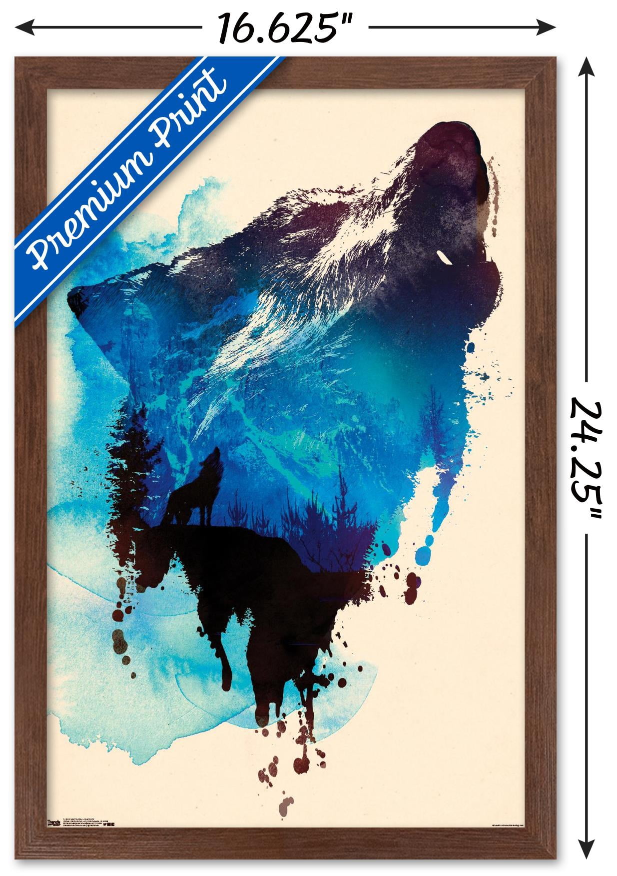 Robert Farkas - Wolf Paint Wall Poster, 14.725" x 22.375", Framed