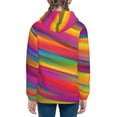 thumbnail image 4 of Kll Unisex Kids Boys Girls Hooded Pocket Pullover Hoodies-Lines Multicolored Rainbow, 4 of 9