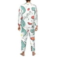 thumbnail image 5 of Kll Music Lover Dinosaur Sleepwear Mens Flannel Pajamas,Long Cotton Pj Set, 5 of 9