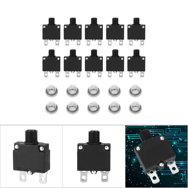 10 Pcs Current Overload Protectors Circuit Breaker With Water-Proof 125/250Vac 50Vdc