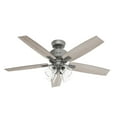 thumbnail image 6 of Hunter 52 inch Indoor Ceiling Fan with LED Lights and Remote Control - Standard Mount Ceiling Fan, 5 Blades, For Bedroom, Living Room, or Kitchen - Gatlinburg 52431, Matte Silver, 6 of 18