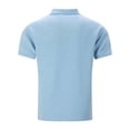 thumbnail image 4 of Polo Shirt for Men Short Sleeve Quarter Zip Tee Shirt Lightweight Sky Blue T-Shirt for Men, 4 of 5