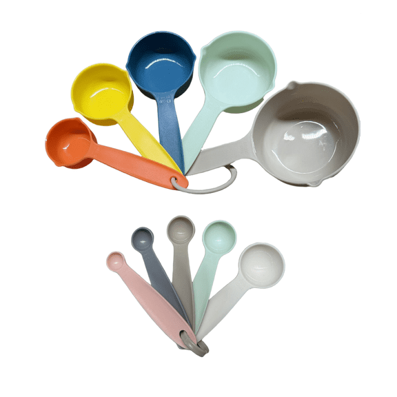 10-Piece Plastic Stackable Measuring Cup and Spoons Set for Cooking for Cooking and Baking