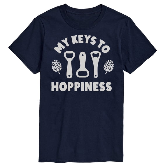 Instant Message - My Keys to Hoppiness - Bottle Opener - Men's Short Sleeve Graphic T-Shirt