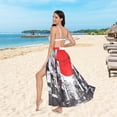 thumbnail image 6 of FORMRS Womens Long Sarong Beach Wrap Semi-Sheer Bikini Skirt Bathing Swimsuit Cover Up, Black Streets, 6 of 7