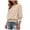 Khaki, variant on Banded Bottom Tops for Women Smocked Tops Elastic Cinched Waist Top Dressy Blouse 3/4 Length Sleeve Casual OutfitsRedXL