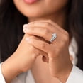 thumbnail image 2 of PEORA Moissanite Oval Cut Engagement Ring and Wedding Band Bridal Set in Sterling Silver, 1.50 Carat Center, DE Color, VVS Clarity, Size 7, 2 of 4
