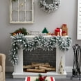 thumbnail image 5 of Nearly Natural Christmas Flocked White Prelit LED Battery Operated Garland, 108" (White), 5 of 6