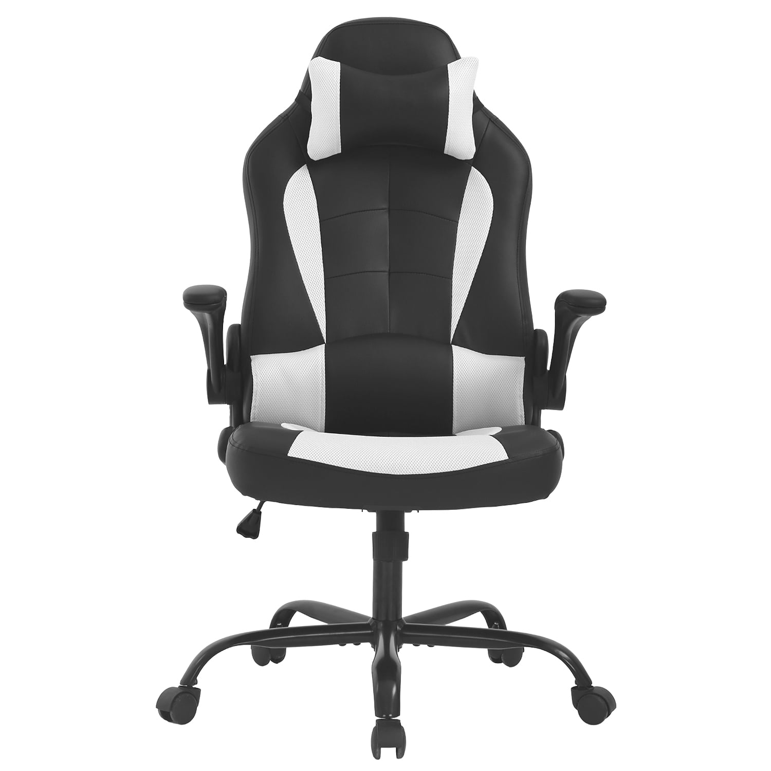 Furniture of America Hype Faux Leather Adjustable Gaming Chair, Black