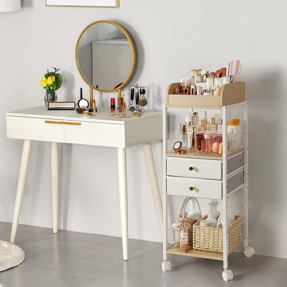 Makeup Organizer, Floor Skincare Organizers, Make Up Organizers and Storage with Drawers, Vanity Organizer Cosmetics Display Cases Holder for Skin Care Nail Polish Perfume Makeup brush Hair Tool