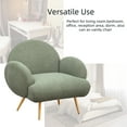 thumbnail image 3 of ALEAVIC Reading Chair Accent Chair, Modern Sherpa Armchair with Metal Legs, Green, 3 of 6