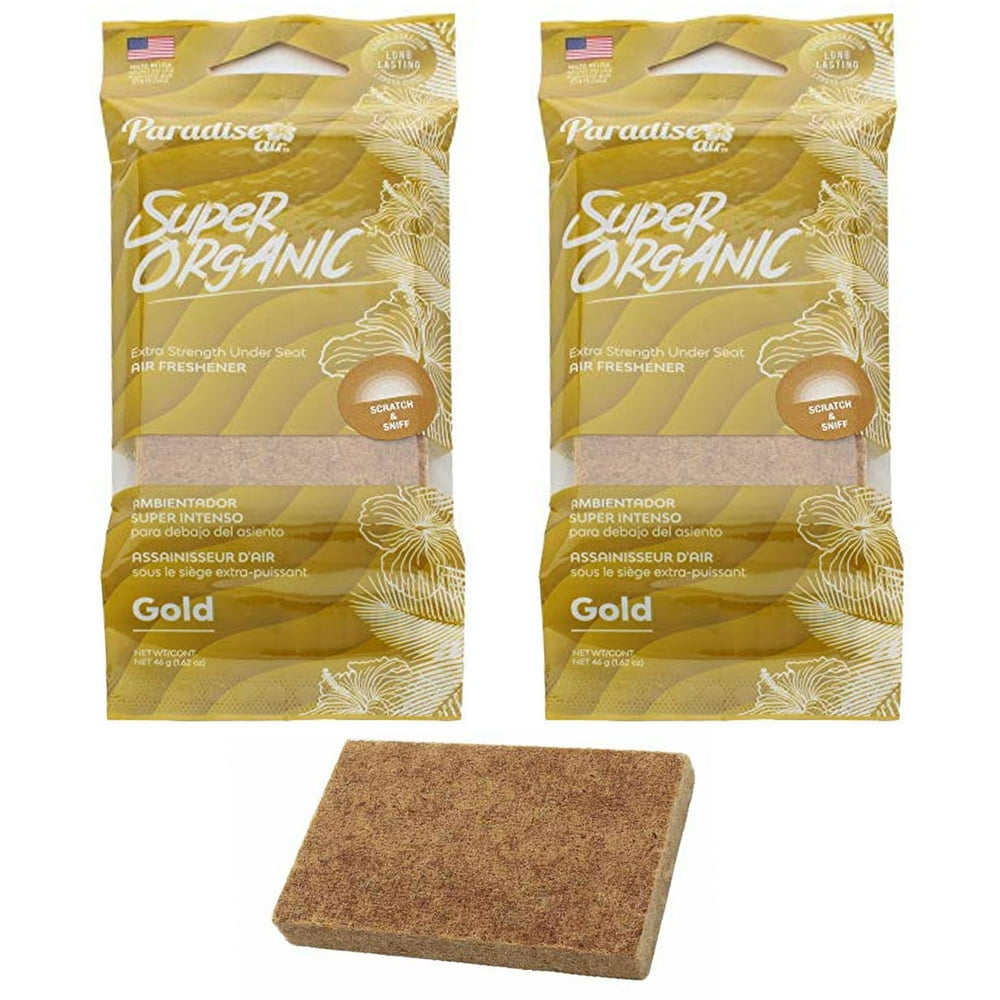 2pc Gold Extra Strength Scent Car Air Freshener Block Stone Under Seat