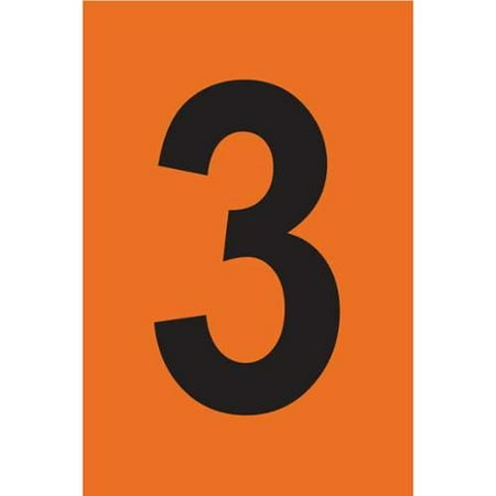 BRADY 5910-3 Reflective Numbers And Letters, 3, PK 25