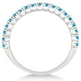 thumbnail image 2 of Half-Eternity Pave Thin Blue Topaz Stack Ring 14k White Gold (0.65ct), 2 of 3