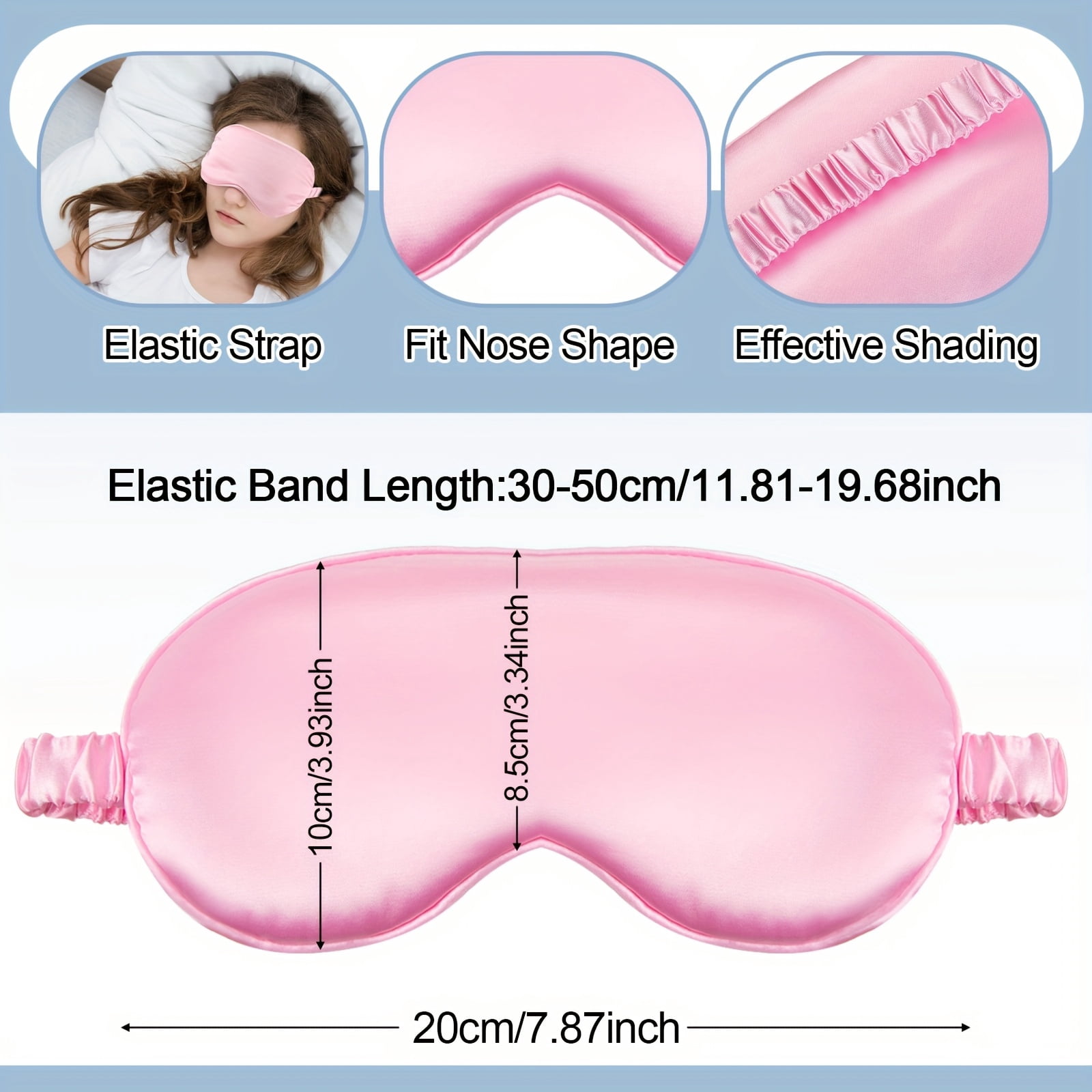 24 Pcs Satin Sleep Eye Mask with Adjustable Elastic Band,Unisex for Navy Blue Black Pink Gray,Soft Breathable Light Blocking Sleeping Mask for Plane Train Travel Nap Office Home Use