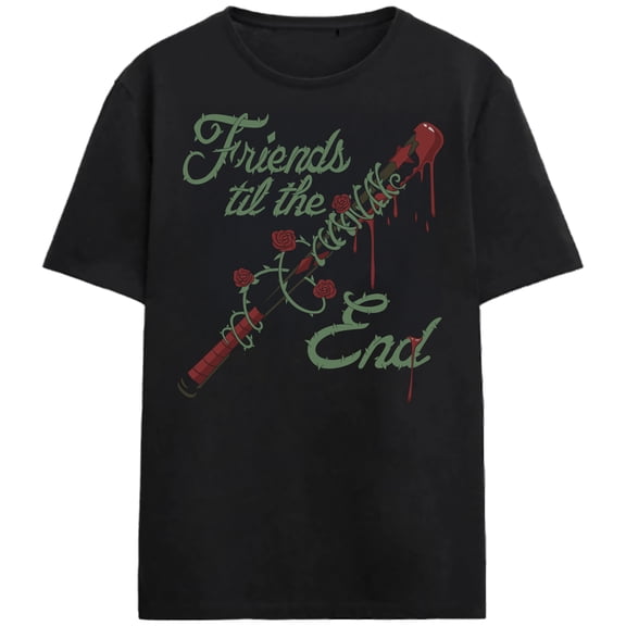 Harley Quinn Animated Series Friends Til The End Adult Black Crew Neck Short Sleeve T-shirt-Medium