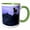 Green/White, variant on 3drose, Bighorn Sheep Looking Towards the Mountain Peaks, 11oz Two-tone Black Mug