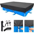 thumbnail image 1 of 87in X 59in Rectangular Pool Cover 7 x 4 Frame Rectangle Swimming Pool Cover for 7.3 ft x 4.9 ft Above Ground Pool Frame Dust Proof Rain Proof Garden Outdoor Square Pools Cover, 1 of 12