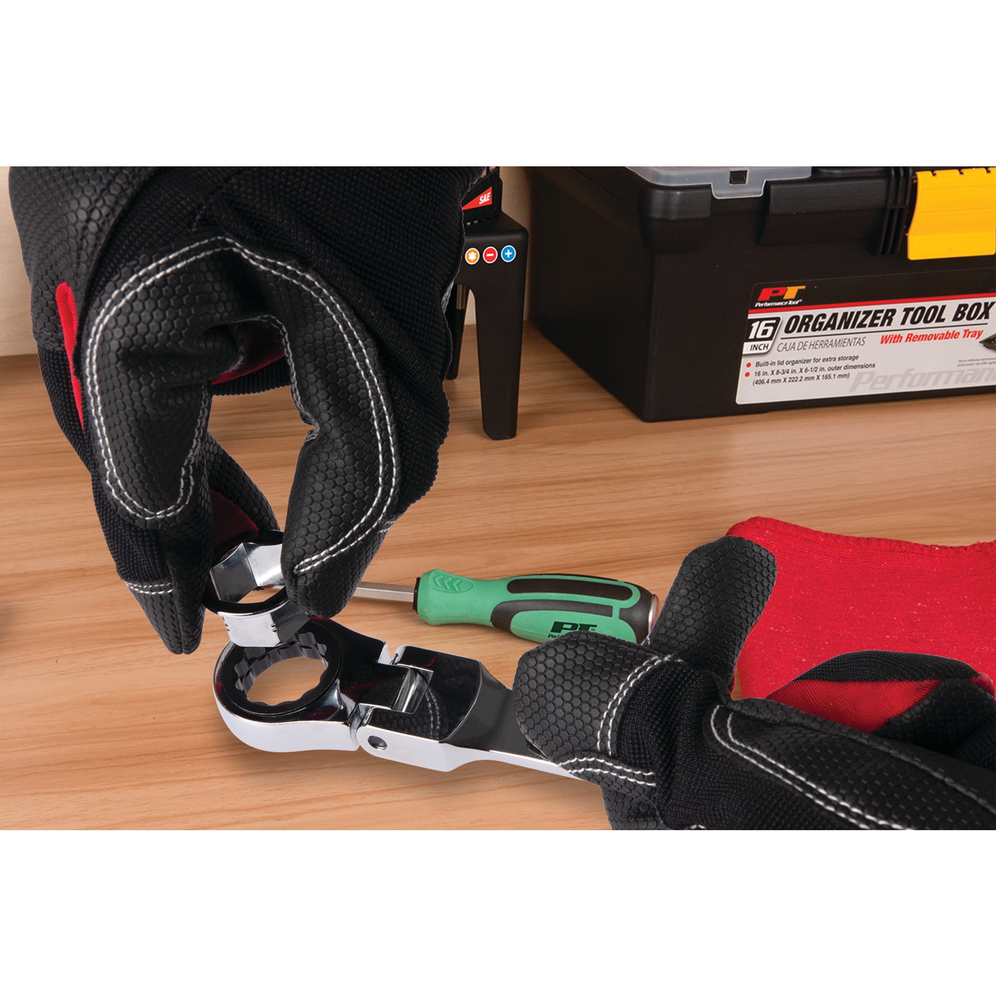 Performance Tool W30649 Flex Head Ratcheting Wrench Set - 7 Piece Metric, Low Profile, 72 Tooth, with Reusable Storage Case
