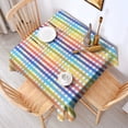 thumbnail image 2 of Colorful Striped Checkered Pattern Square Tablecloth,Waterproof Square Table Cover,Wipeable Spillproof Washable Table Cover for Home Kitchen Party Decor 52"x52"(132x132cm), 2 of 6