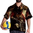thumbnail image 4 of Vintage Bear Men's Hawaiian Shirt, Button Down Poplin Short Sleeve Casual Summer Beach Printed Unisex Shirts, 4 of 6