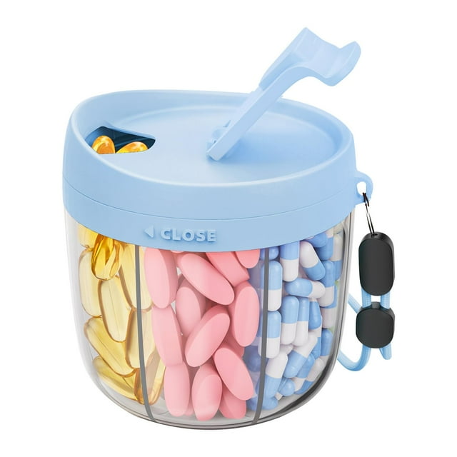 Cute Dispenser with 7 Large Compartments Portable Bottle Organizer with Wide Opening for Easy Use Anti Mix Organizer for Travel Container